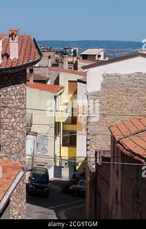 ORGOSOLO - ITALIEN - 15 AGOSTO 2020: Murales 1969 Orgosolo Italien seit etwa`s spiegeln die Wandmalereien verschiedene Aspekte der politischen Straße Sardiniens wider Stockfoto